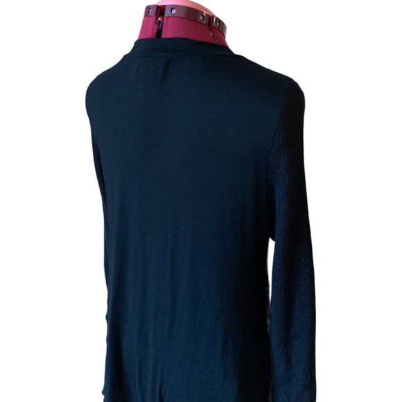 NESS -  XL Asymmetrical Tunic Top Black Gray Abstract Print Long Sleeve - Picture 4 of 11